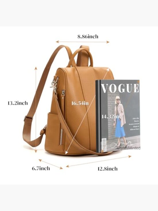 Genuine Leather Anti-Theft Backpack Purse for Women Large Capacity main image 6